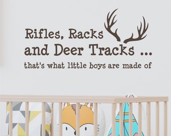 Rifles Racks and Deer Tracks Decal, Boys Hunting Decal, Hunting Nursery Decals, Hunting Decor