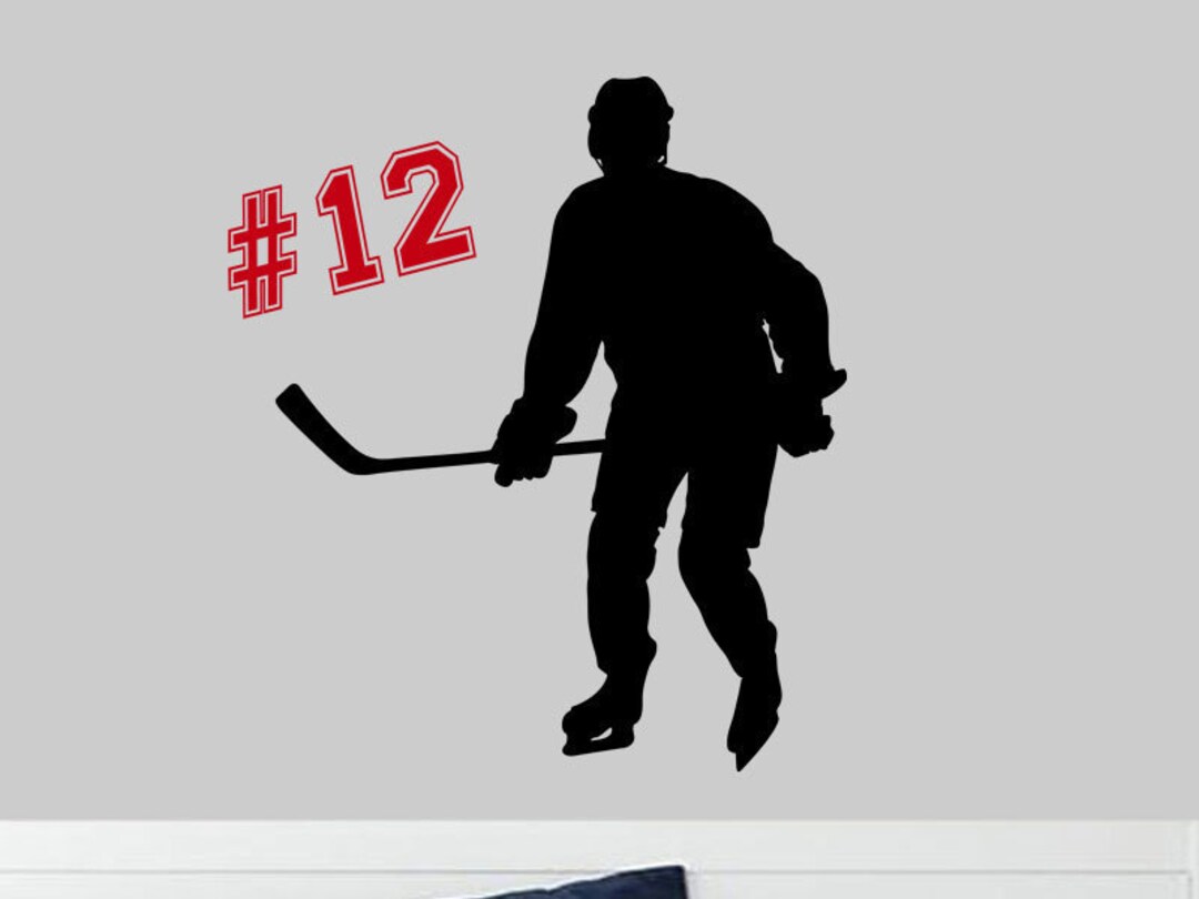 Hockey Wall Decal, Custom Hockey Decal, Kids Hockey Decal, Hockey Decor