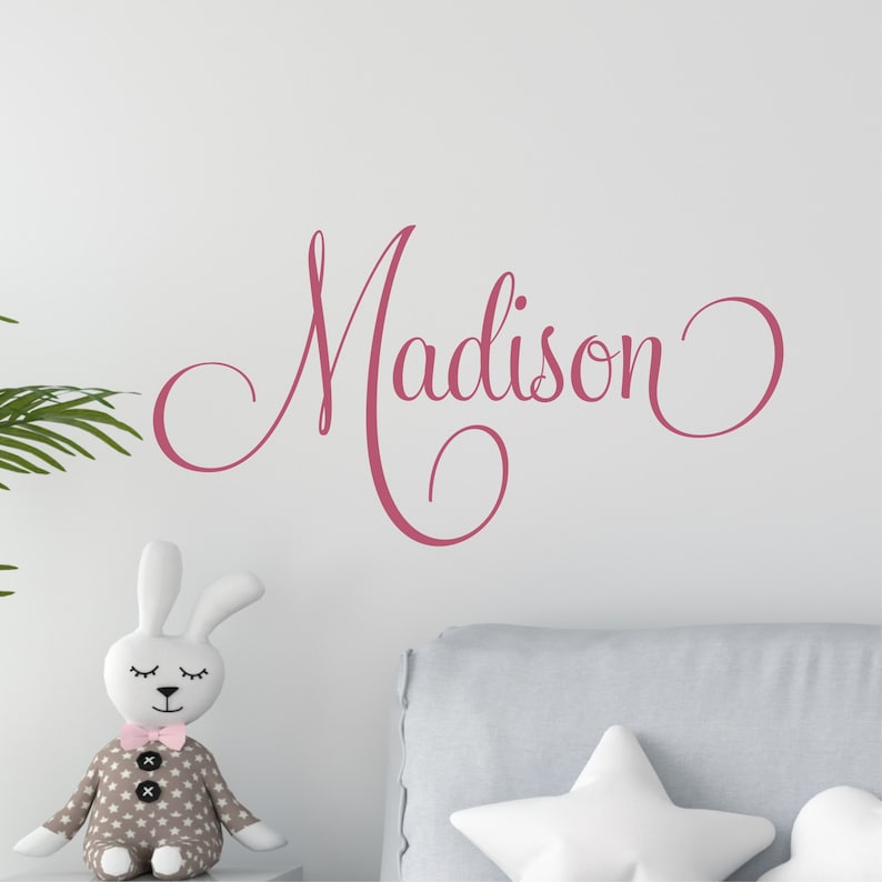 Girls Nursery Name Wall Decal Personalized Girls Name Decal Etsy