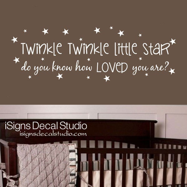 Twinkle Twinkle Little Star Wall Decal - Nursery Wall Decal -  Stars Wall Decal