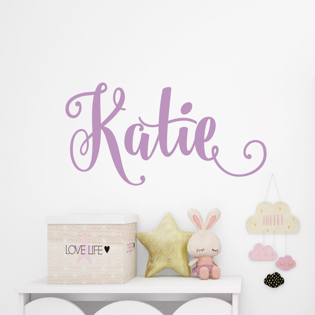 Girls Name Wall Decal Monogram Custom Name Decal for Girls Nursery Room ...