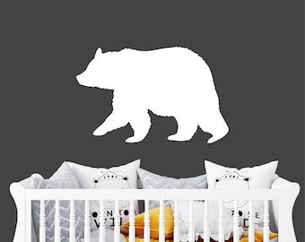 Bear Wall Decal - Forest Friends Nursery Decor - Boho Bear Kids Room Bear Wall Decals