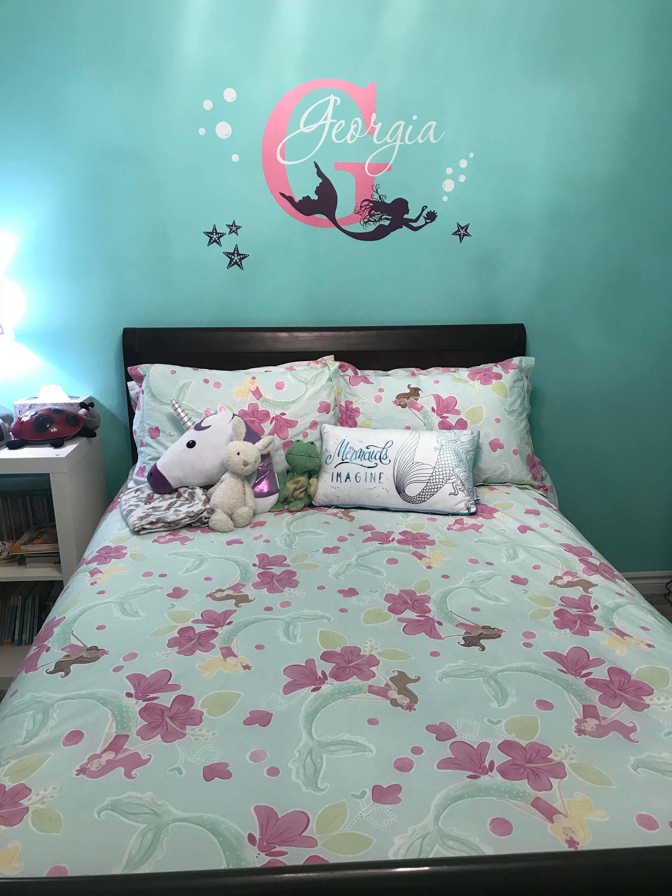 Mermaid Wall Decal Mermaid Decal Nursery Mermaid Girls Room Etsy