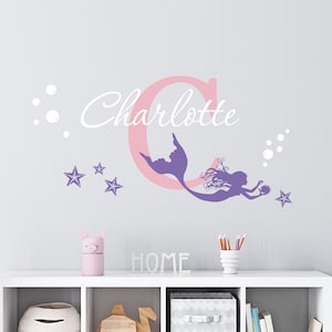 Mermaid Wall Decal Mermaid Decal Nursery Mermaid Girls Room Decal Mermaid Decor Mermaid Wall Art