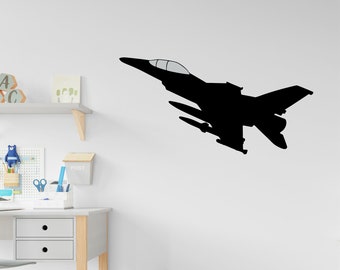 Fighter Jet Military Wall Decal - Airplane Decal - Army Military Fighter Jet Wall Decals