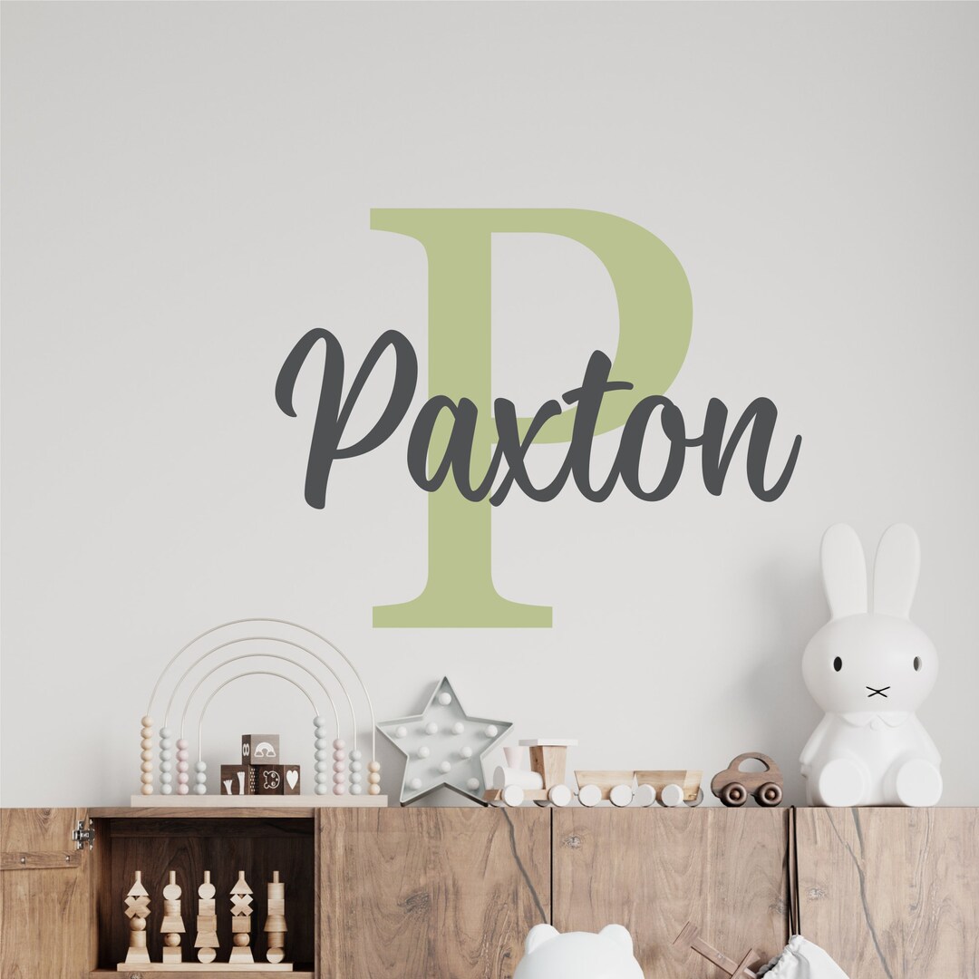 Initial Name Wall Decal Custom Boy or Girl Monogram Initial Wall ...