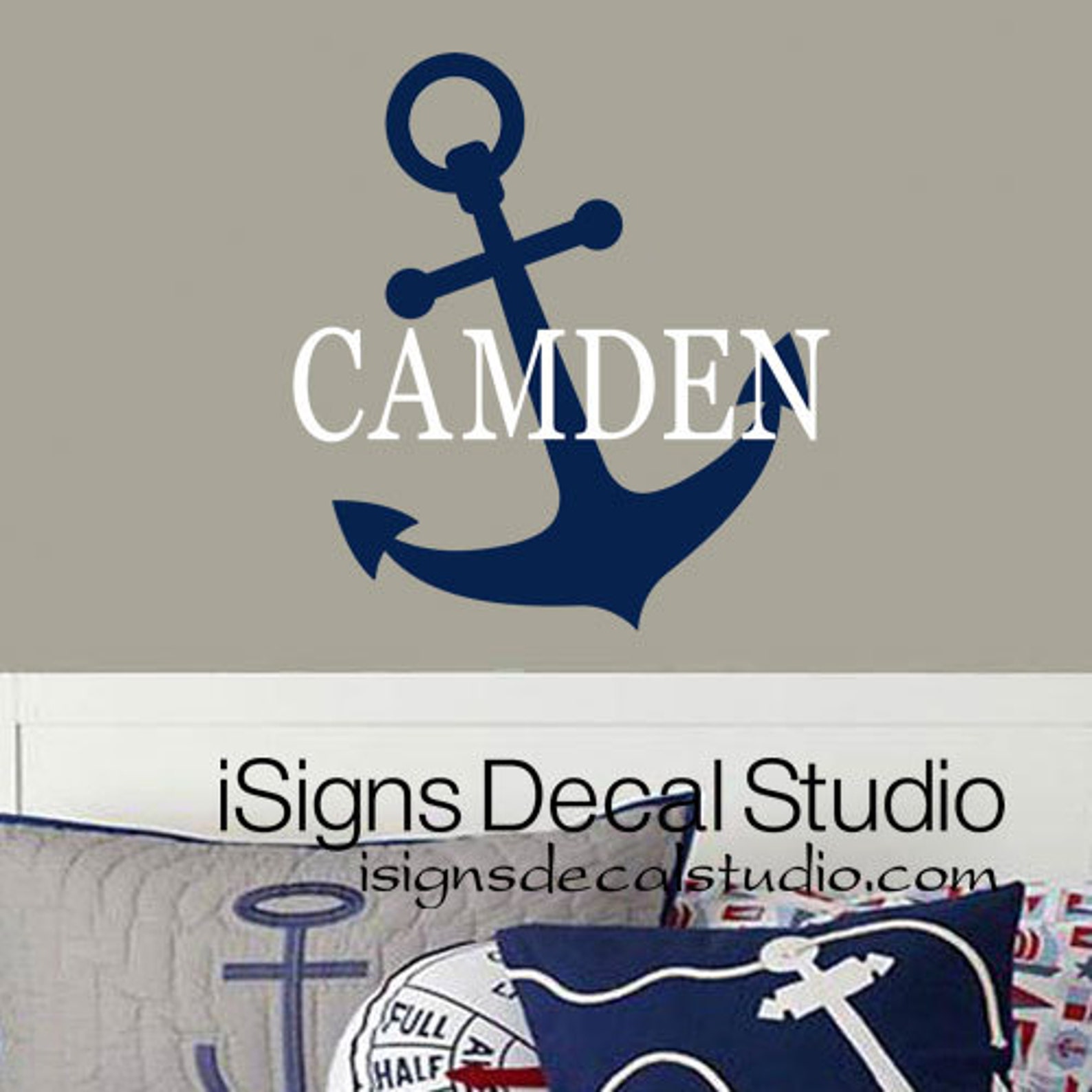 Nautical Wall Decal Anchor Wall Decal Nautical Decal Etsy
