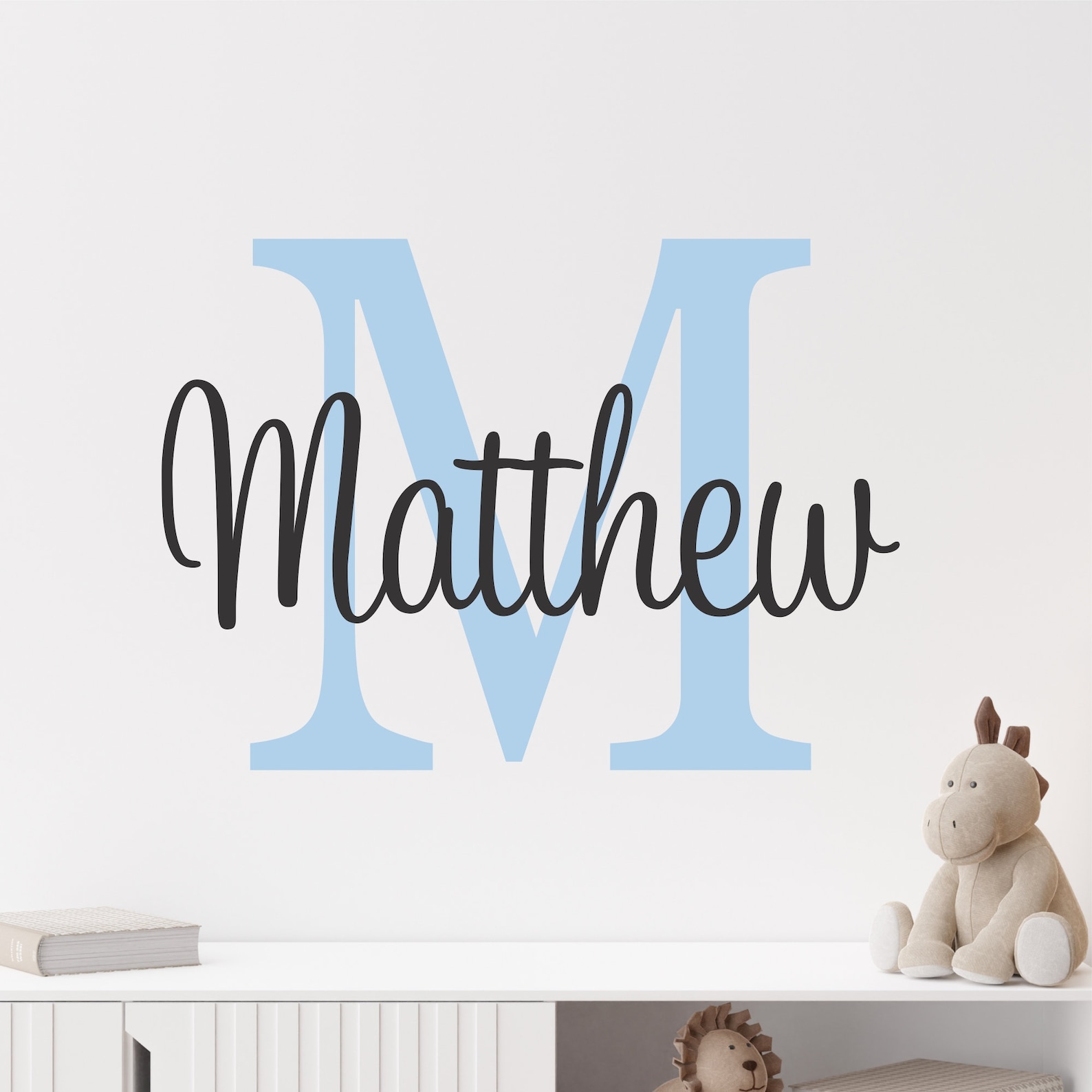 Personalized Name Wall Decal Custom Girls or Boys Initial Name Monogram ...