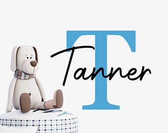 Personalized Girl Boy Name Wall Decal / Custom Girl Monogram Initial Wall Sticker, Nursery Vinyl Lettering Décor, Kids Room Baby Name Decal