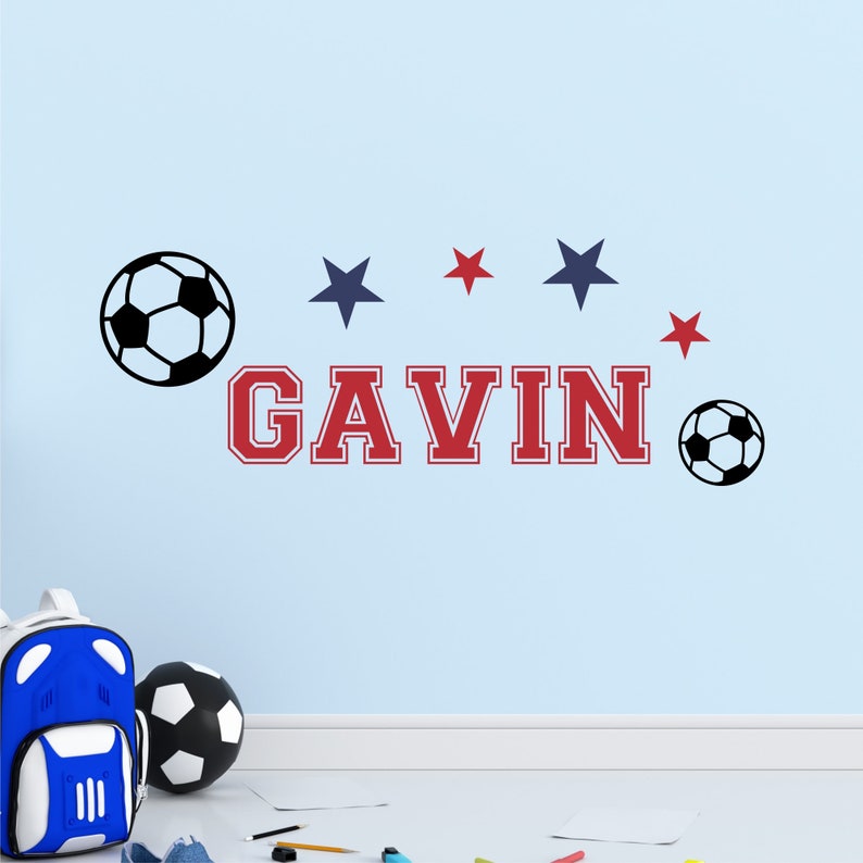 SOCCER DECAL Sports Decal Kids Decal Soccer Sticker Boys Room Decal Vinyl Wall Decals image 3