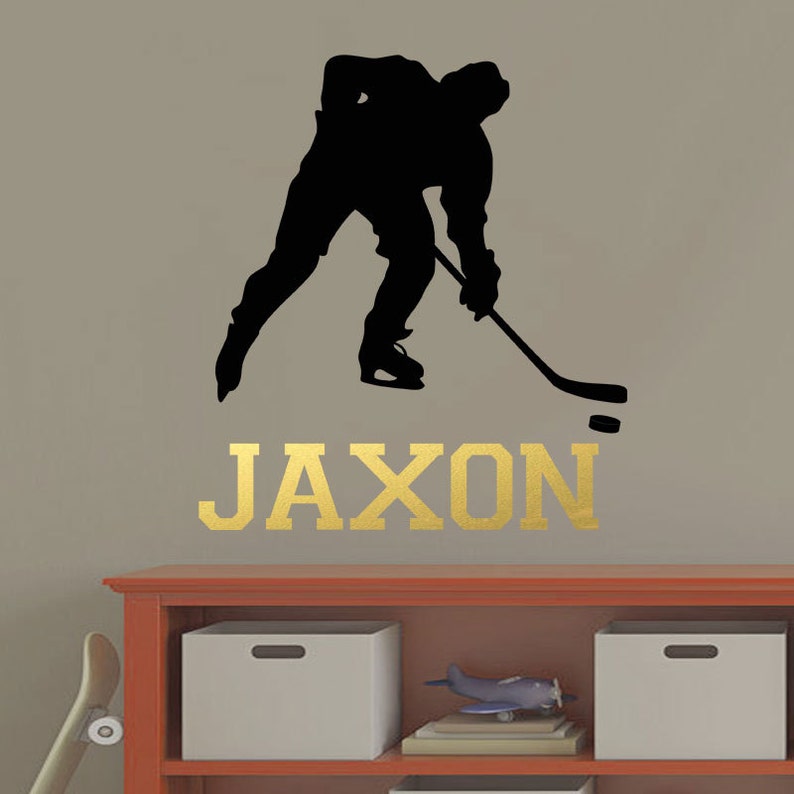 Hockey Wall Decal Custom Hockey Decal Hockey Name Hockey Etsy Canada