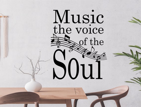 MUSIC WALL DECAL - Music Decal - Music Quote - Music the voice of the soul - Music Sticker - Music Decal - Vinyl Wall Decals