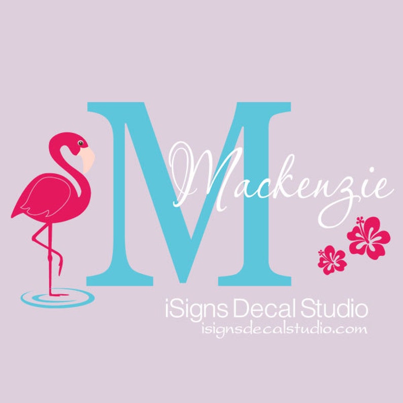 FLAMINGO WALL DECAL Custom Flamingo Decal Nursery Wall Etsy