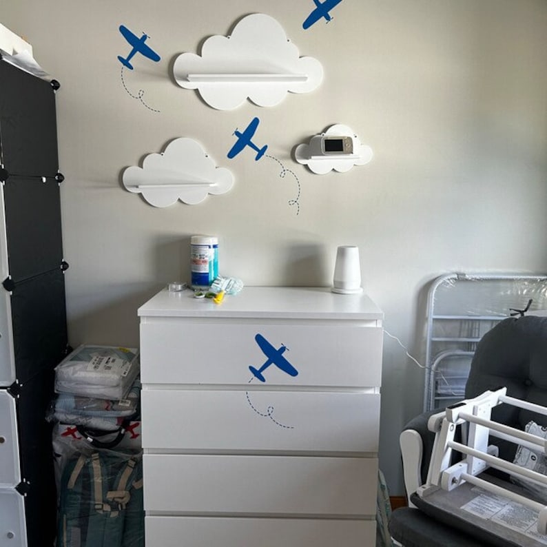 Airplane Wall Decal Set Airplane Stickers Set includes 3 Planes Airplane Decal Kids Room Decal Boys Decal Airplane Sticker image 3