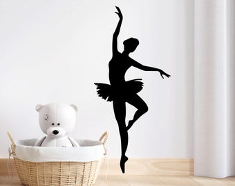 Ballerina Silhouette Dance Wall Decal  -  Ballet Sticker - Dance Wall Decal - Dancing Decal - Girls Dance Decor