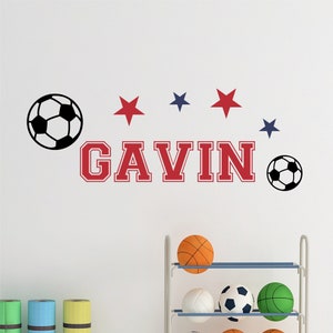 SOCCER DECAL Sports Decal Kids Decal Soccer Sticker Boys Room Decal Vinyl Wall Decals image 1