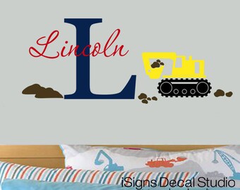 Construction Wall Decal - Nursery Wall Decal - Boys Room Wall Decal - Construction Decal - Truck Wall Decal - Truck Wall Decor - Wall Decal