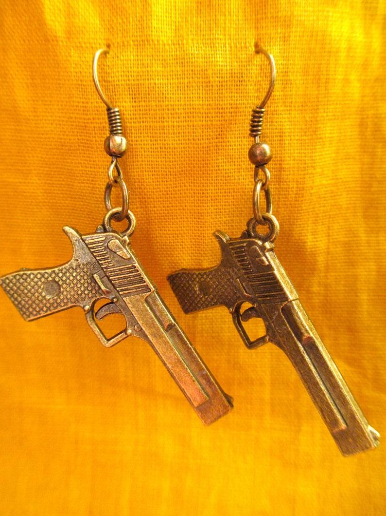 James Bond Golden Eye Gun Earrings image 1