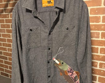 Smoking Fish Dark Grey Button Down
