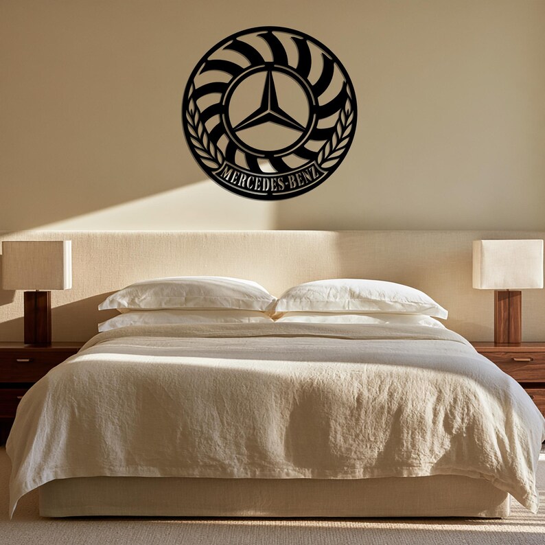 Mercedes Benz Metal Wall Art, Mercedes Garage Decor, Luxury Car Logo ...