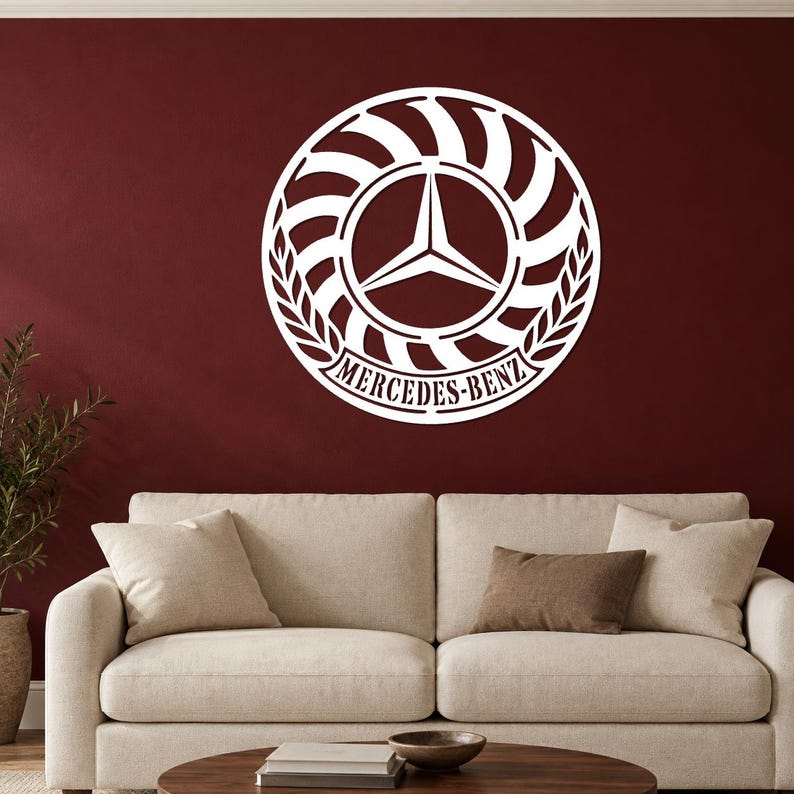 Mercedes Benz Metal Wall Art, Mercedes Garage Decor, Luxury Car Logo ...