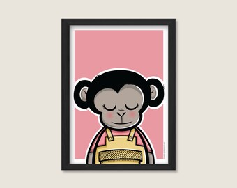 Monkey - print - poster - cute - kidsroom