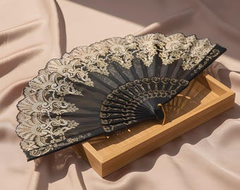 Chinese Hand Fan | Embroidered Lace Foldable | Wedding Party Favor