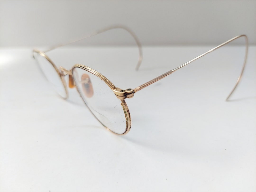 Vintage 1920s Gold Round Rimmed Ornate Eyeglasses Frames - Etsy
