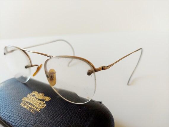 Vintage 1930s Rimless Octagonal Eyeglasses Frames - image 3