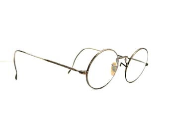Monturas de gafas con montura redonda plateada de la década de 1930