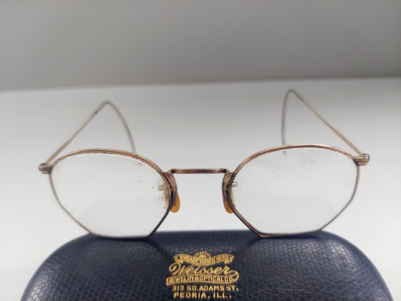 Vintage 1930s Octagonal 12k gold Eyeglasses - image 3