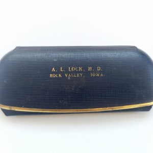 Vintage 1930s Blue & Gold Eyeglasses Case