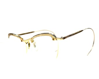 Vintage 1950s Gold Cats Eyeglasses