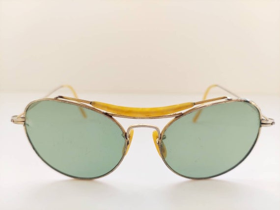 Vintage 1960s Green and Gold Eyeglasses Frames - image 2