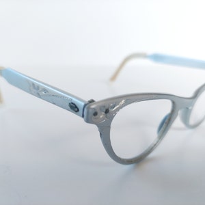 1960s Silver Cats Eye Glasses Frames