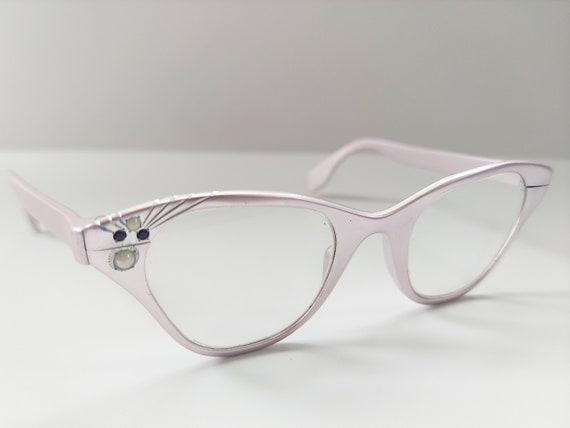 1950s Tura Vintage Light Pink Cats Eye Glasses Fr… - image 1