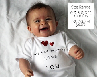 Camiseta Me and Mummy Love You, Regalo del Día del Padre de The Little One, Super Soft Printed Baby Top, Camiseta de bebé para el Día de San Valentín
