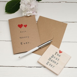 La meilleure carte de nounou, carte de vœux pour nounou pour Noël ou anniversaire, carte de grands-parents a6 avec enveloppe