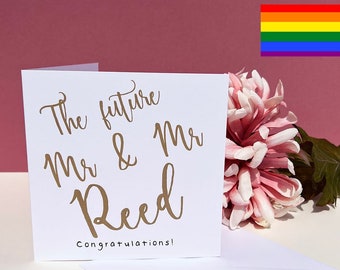 Tarjeta de compromiso personalizada - El futuro Sr. + Sra, Sr. + Sr., Sra. + Sra. - Tarjeta de felicitación comprometida - LGBTQ+