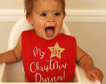 baby's 1st christmas bib
