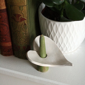Ceramic Lily Jewellery Stand, Handmade Standing Ring Holder, Birthday Gifts For Her, Mother&#39;s Day Gifts
