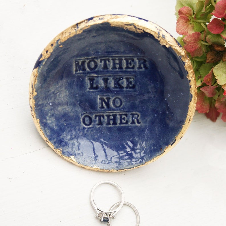 Blue And Gold /'Mother Like No Other/' Ceramic Dish