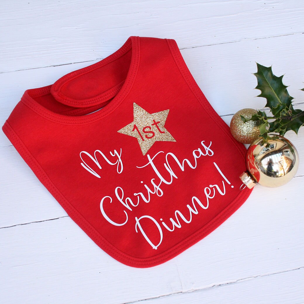 My first christmas store bib personalised