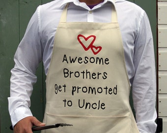 Brother to Uncle Cooking Apron, Unique Pregnancy Reveal Gift For Brother, Personalised Uncle to Be Cooking Apron, Custom Gifts For Him