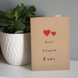 Best Couple Ever Karte, Einfache Hochzeits- oder Verlobungskarte für Ihr Lieblingspaar, passender Untersetzer verfügbar, Hochzeits-/Jahrestagsgeschenk