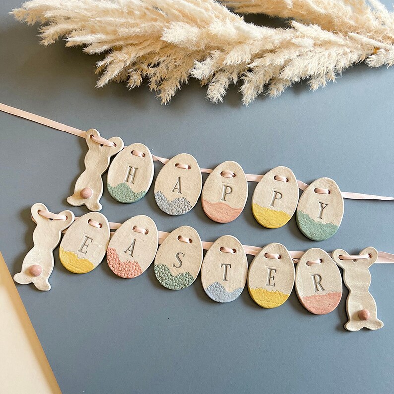 Happy Easter Ceramic Bunny Bunting No Thanks