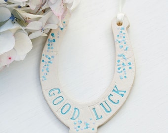 Good Luck Ceramic Wedding Horseshoe