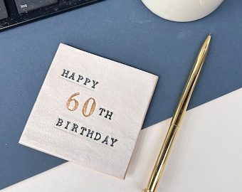 60th Birthday  Coaster, Milestone Birthday Ceramic Gift With Optional Matching Greetings Card