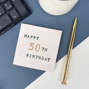 50. Geburtstag Untersetzer, Meilenstein Geburtstag Keramik Geschenk mit optionaler passender Grußkarte