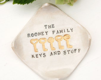 Ceramic Family Key Dish, Personalised Key Dish For The Family, Family Gifts, Key Holder and Organiser